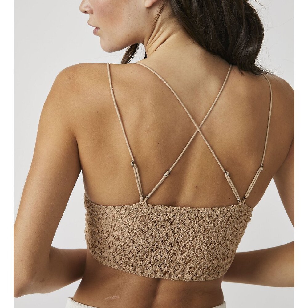 Free People Lace Bralette in Nude Tan - Picture 3 of 6